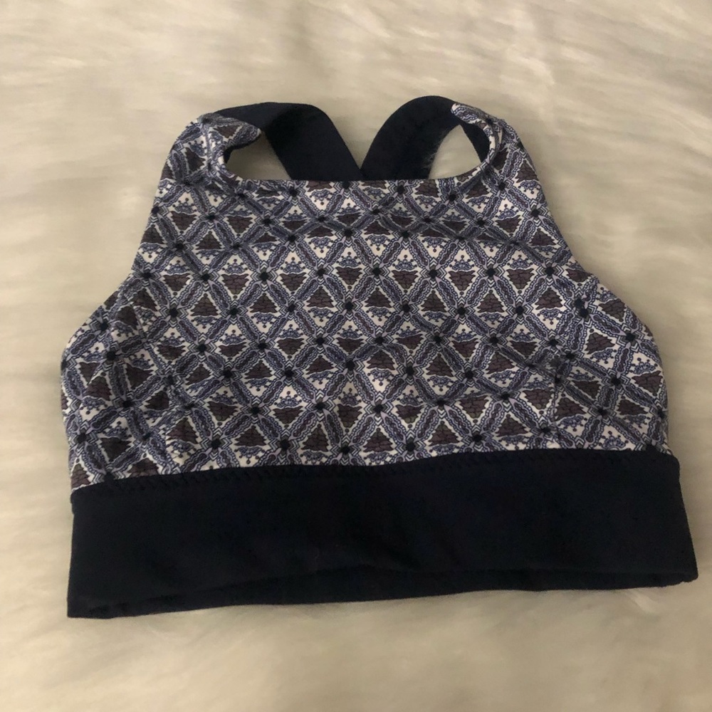 Athleta sports bra crisscross blu mosaic xxs